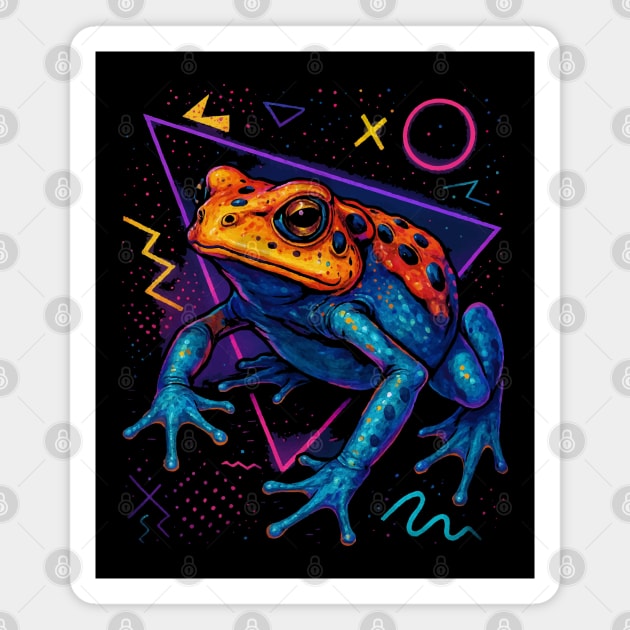 Retro Neon Smooth Sided Toad - Radiant Synth Graphic Magnet by Reptiq's Store